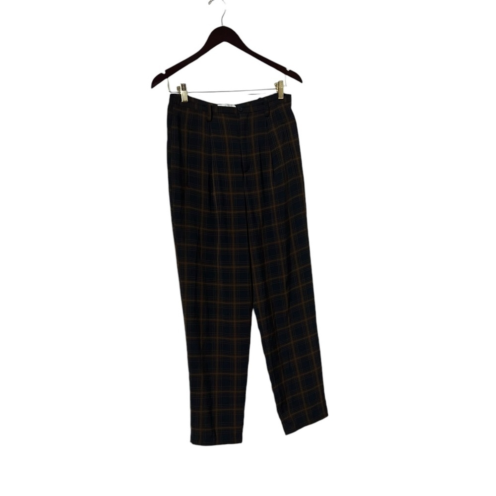 OAK + FORT Plaid Gingham High Rise Trousers Pants